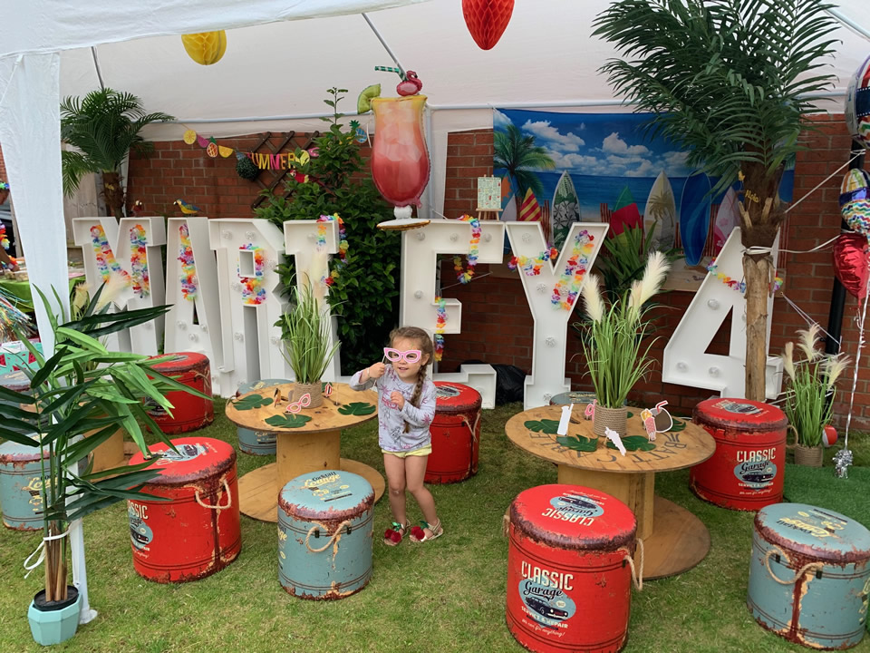 Large letters for garden parties